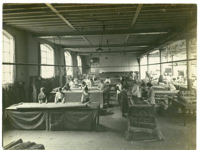 Finishing Room, Chenille Section, Carpet Factory, 1923 by English Photographer